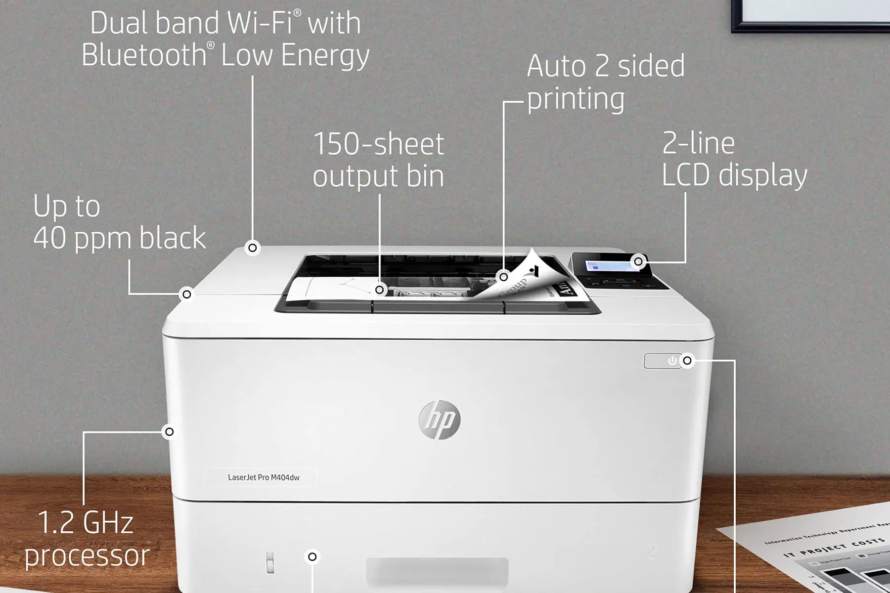 تصویر از پرینتر لیزری اچ پی مدل M404dw HP LaserJet Pro 400 Printer