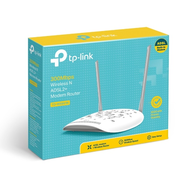 تصویر از مودم روتر ADSL2 Plus بی‌سیم N300  مدل TD-W8961N TP-LINK Wireless