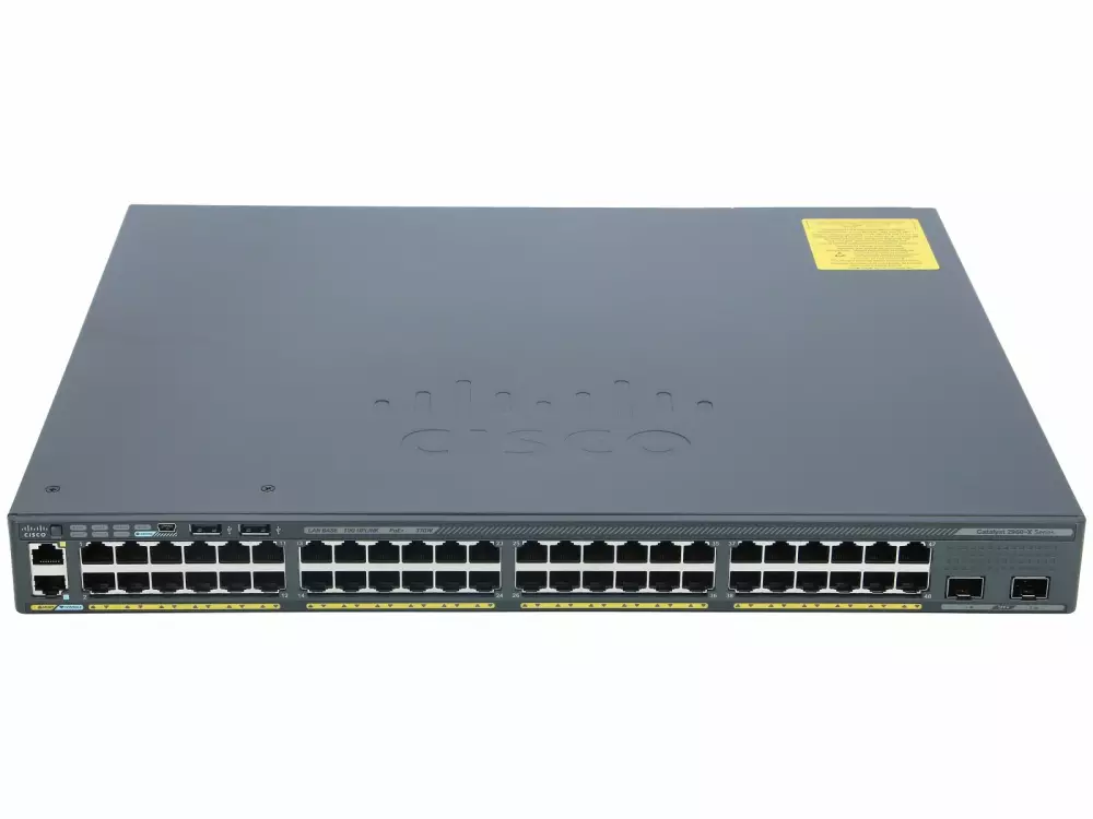 سوئیچ شبکه سیسکو مدل WS-C2960S-48LPS-L با ۴۸ پورت گیگابیت PoE و ۴ پورت SFP مناسب شبکه‌های سازمانی