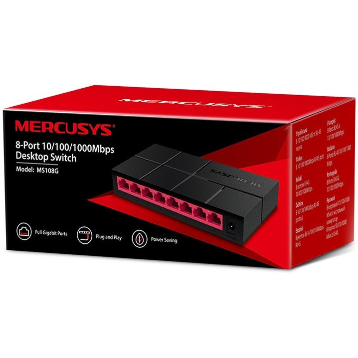 تصویر از سوییچ 8 پورت گیگابیت و دسکتاپ مرکوسیس مدل MS108G