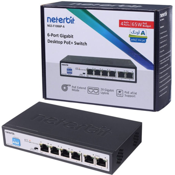 تصویر از سوئیچ شبکه 6 پورت نتربیت Neterbit POE Switch NGS-F1006P-A