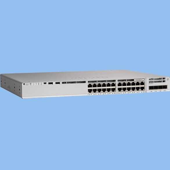 سوییچ سیسکو Cisco C9200L-24T-4G-E با ۲۴ پورت گیگابیت و ۴ پورت آپلینک 1G